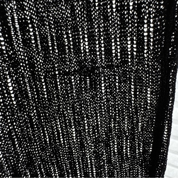 VINTAGE‎ ESPRIT Sheer V Neck Sweater Size XS Black Pullover Lurex Knit Rave EDM - Picture 11 of 11
